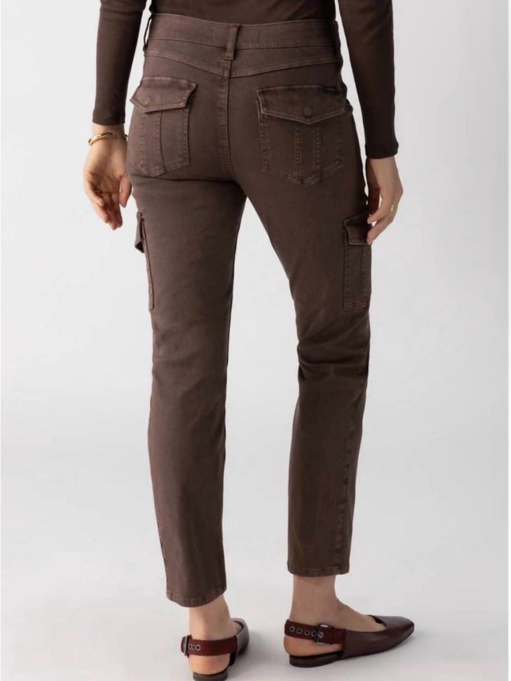 Sanctuary Hayden Slimβ Cargo Pants Brown Utility Stretch Size 26 Straight Leg